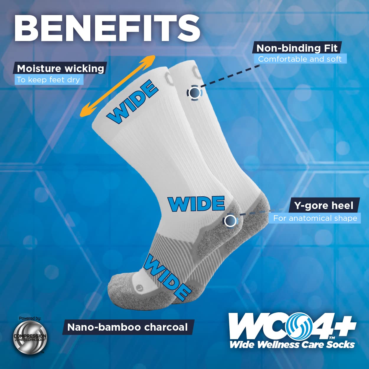 Diabetic and Neuropathy Non-Binding Wellness Socks BBY OrthoSleeve WC4 Improves Circulation and Helps with Edema