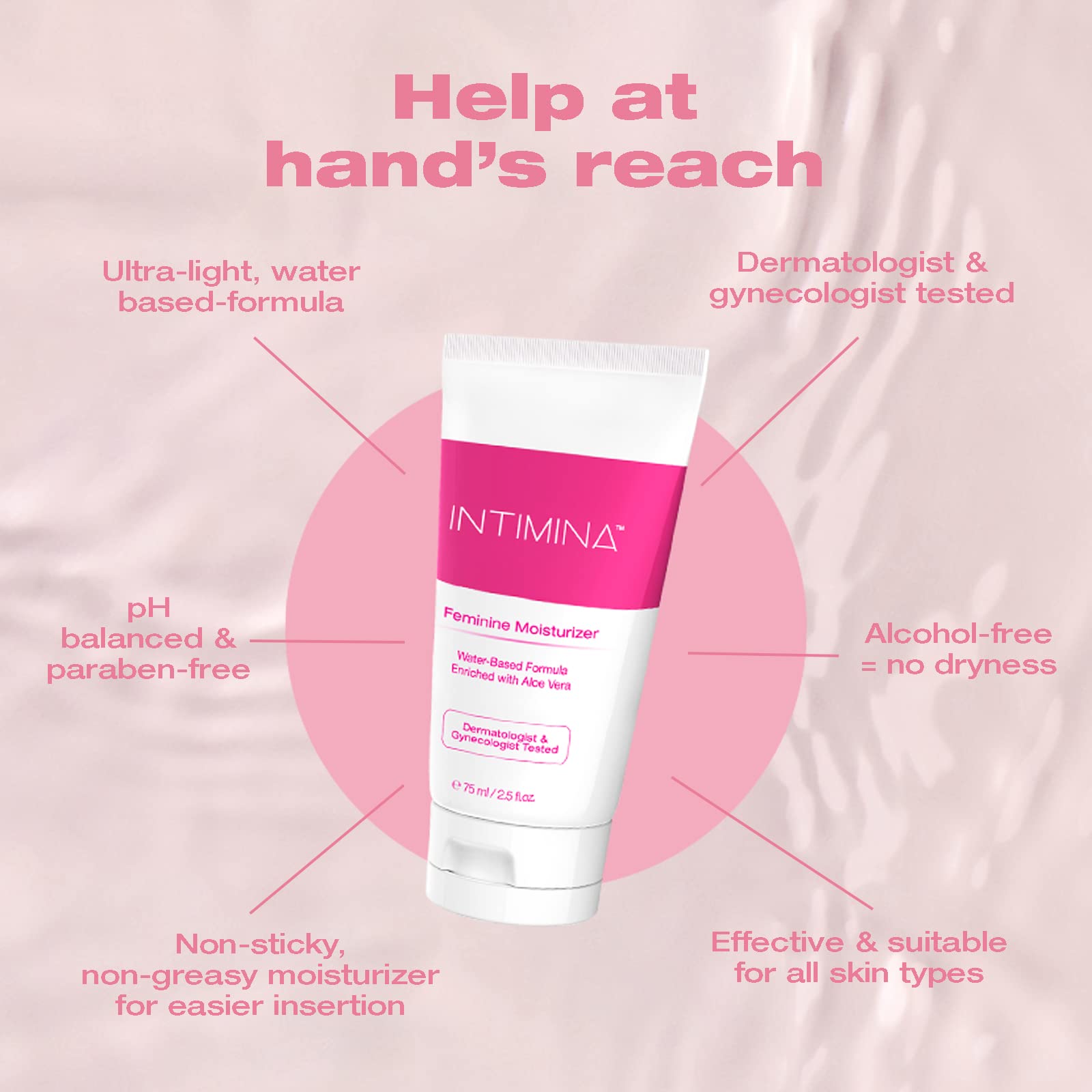 Intimina Feminine Moisturizer - Vaginal Moisturizer - Water Based Lube for Women, Personal Lubricant Water-Based Lube, Water Bas