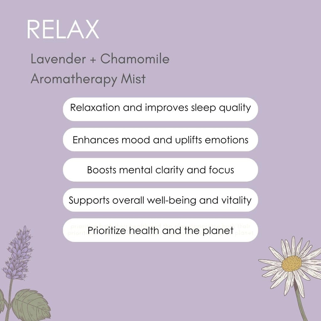 The Original Relax Lavender Sleep Aromatherapy Mist, All Natural Lavender Pillow Spray, Lavender & Chamomile Oils, Breath Easy t