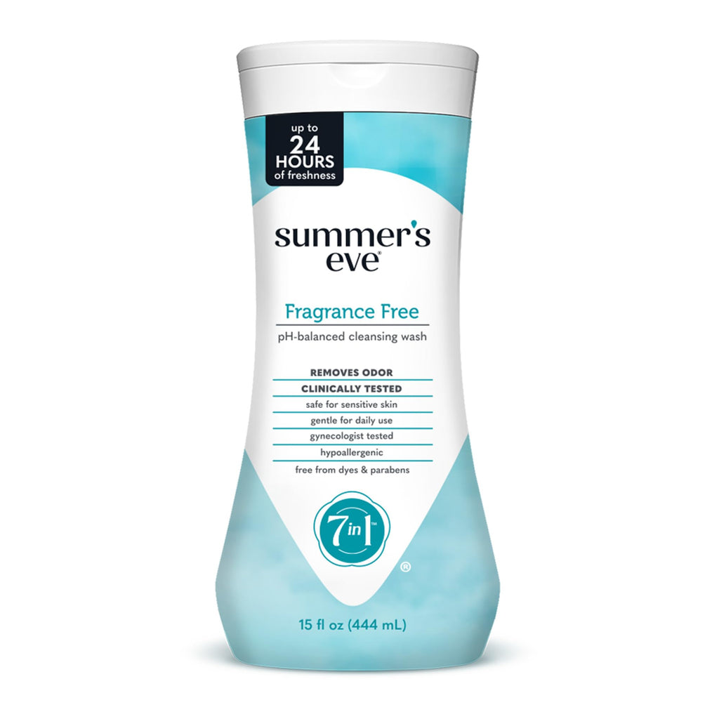 Summer's Eve Fragrance Free Gentle Daily All Over Feminine Body Wash, Removes Odor, Feminine Wash pH Balanced, 15 fl oz
