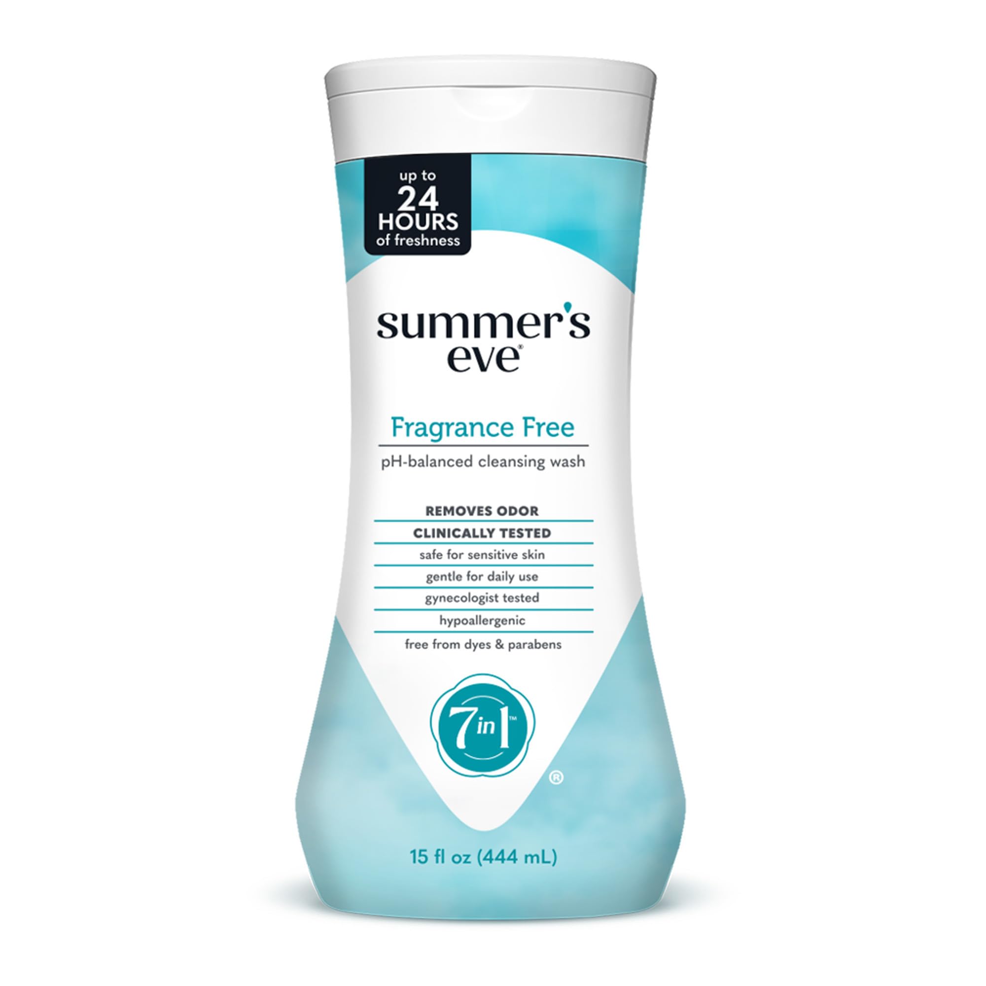 Summer's Eve Fragrance Free Gentle Daily All Over Feminine Body Wash, Removes Odor, Feminine Wash pH Balanced, 15 fl oz