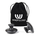 Windfulogo 2 Pcs Mushroom Shaped Massage Stones Natural Bian Stone Hot Rock for Spa Massage