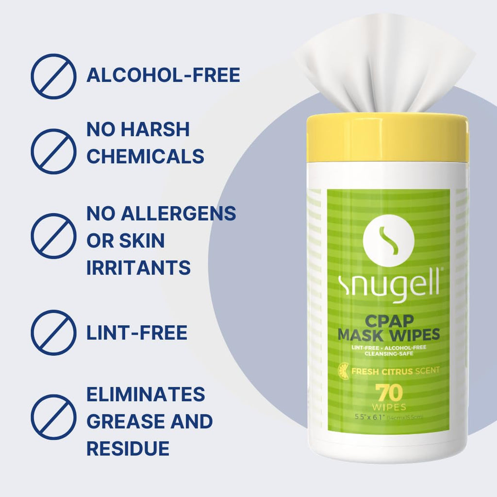CPAP Mask Wipes - Citrus Scent (1 Canister, 70 Count)