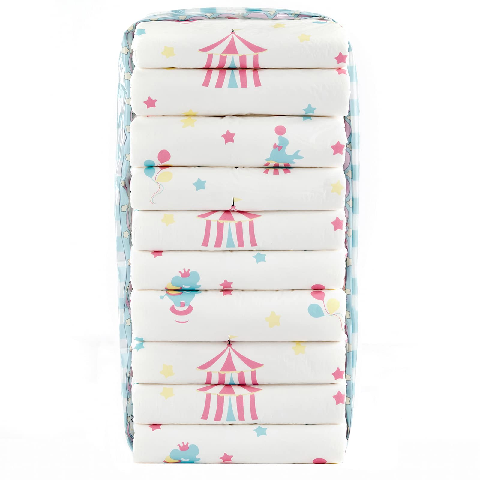 Littleforbig Adult Printed Diaper 10 Pieces - Little Circus (Large 36-46)