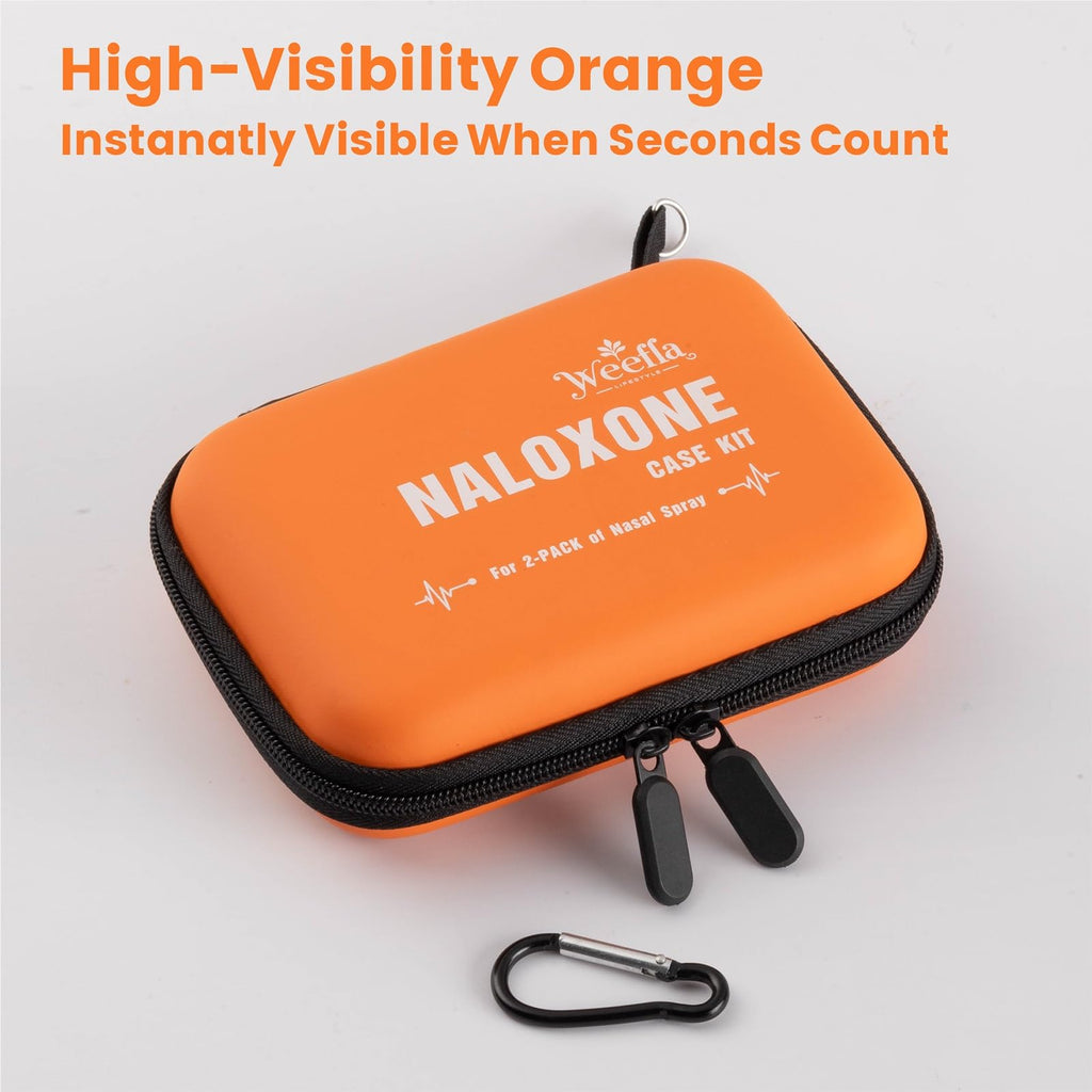 weefla 10 Empty Naloxone Carry Case Kit, Fits 2 Pack Nasal Sprays, for Opioid Overdose Emergency, Hard Shell & Splash Resistant,