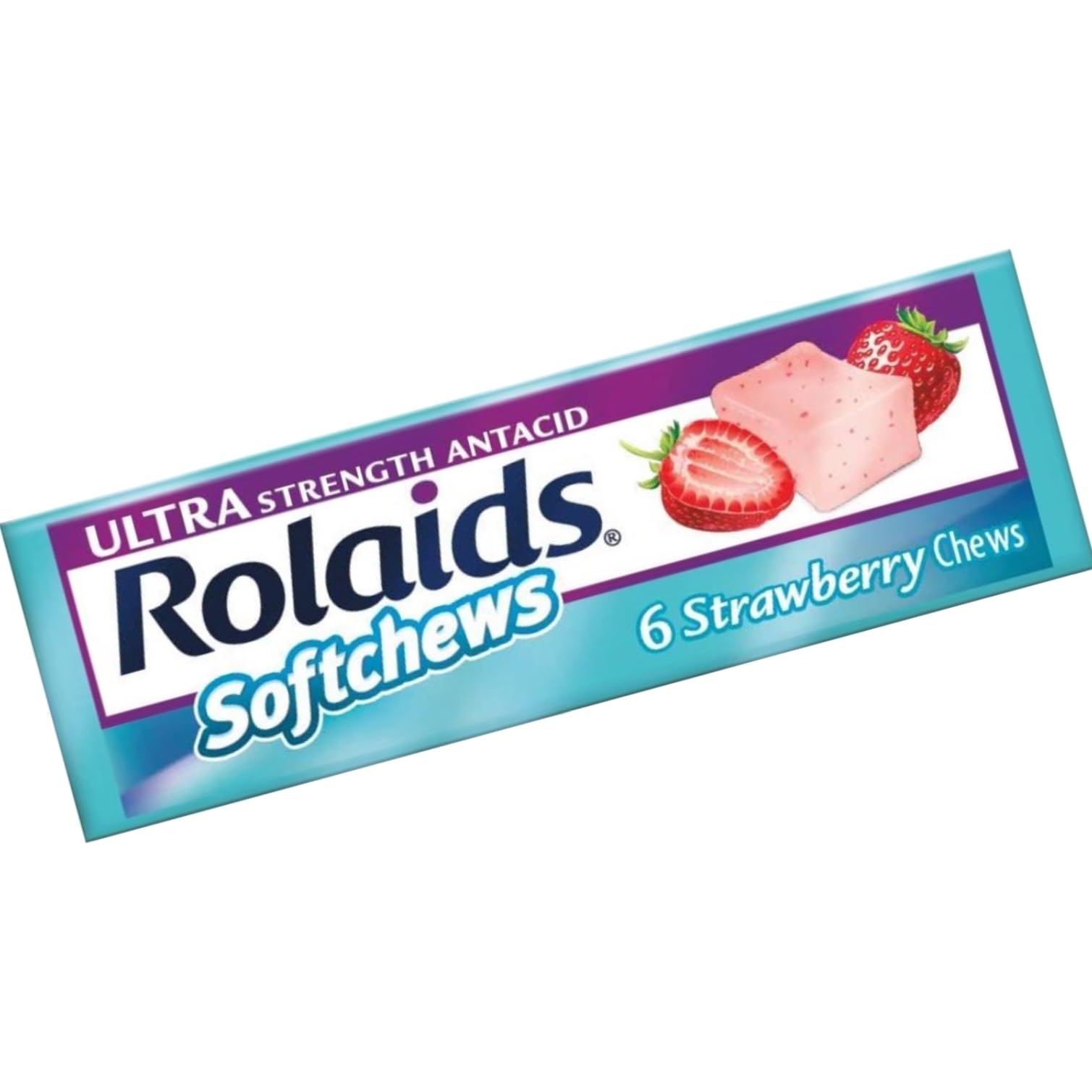 Rolaids Ultra Strength Antacid Softchews, 6 Strawberry Chews (Pack of 12). Travel Antacid Chews for Your Needs