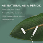 Veeda 100% Natural Cotton Non Toxic Tampons Super Absorbency, Leak Proof Protection - Compact BPA-Free Applicator - Unscented Or