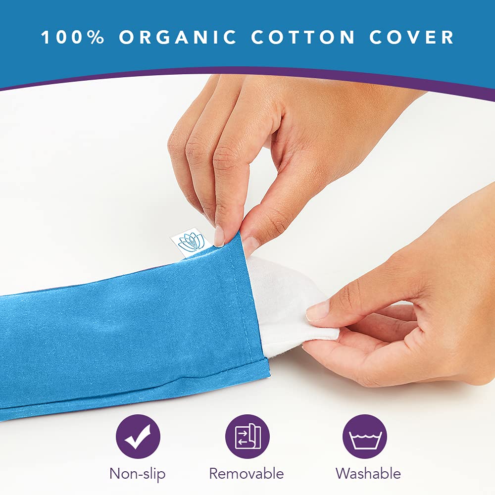 Lotus Weighted Lavender Eye Pillow - Aromatherapy Eye Mask for Meditation, Yoga & Relaxation - Natural Self-Care Gift for Women