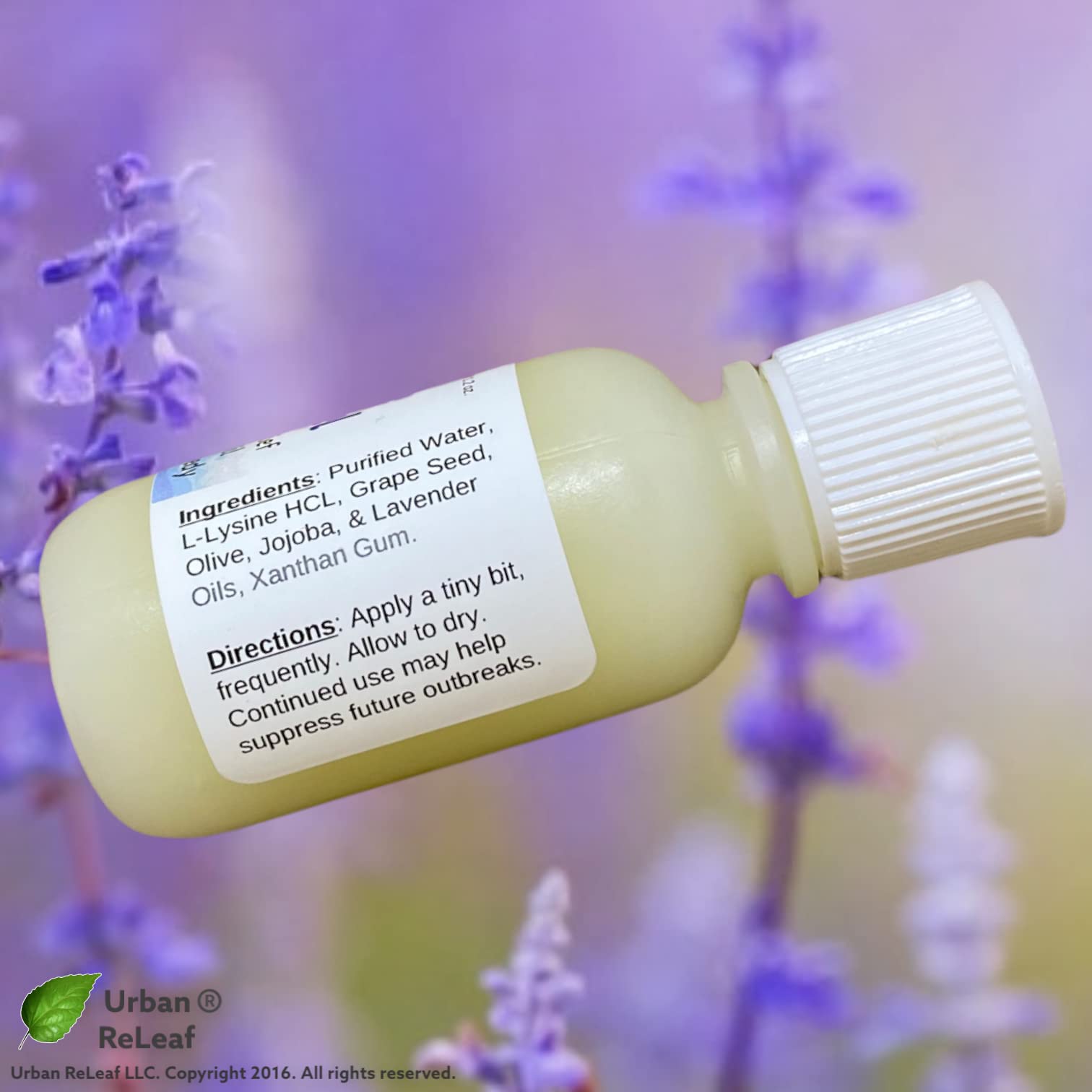 Urban ReLeaf L-Lysine Blister Soothing Gel ! & Lavender Oil. Fast Relief, Spots, Rash, Red Bumps, Raw, Chapped Skin. Calm Delica