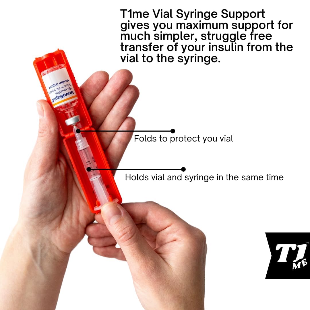 Omnipod T1me Vial Syringe Insulin Filling Support, Insulin transfer device for Type 1 Type 2 diabetes, Bottle Protector Case, Vi