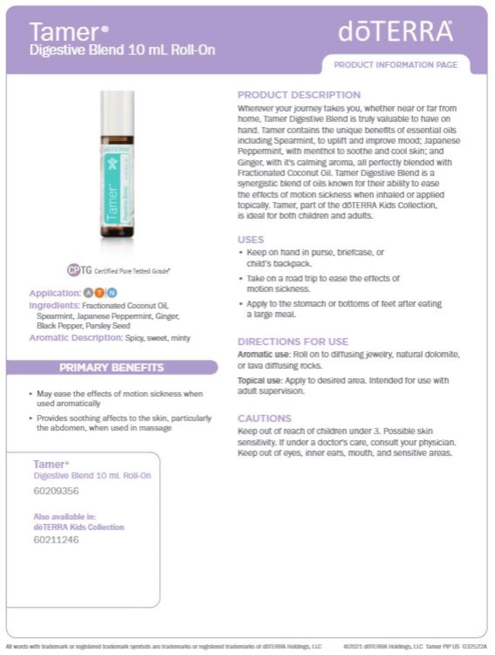 doTERRA Tamer Oil - Digestive Blend