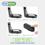 EZY DOSE Pill Cutter and Splitter with Dispenser, Cuts Pills, Vitamins, Tablets, Stainless Steel Blade, Travel Sized