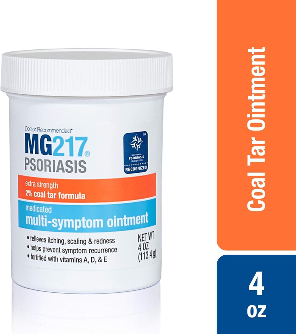 MG217 Multi Symptom Relief 2% Coal Tar Medicated Psoriasis Ointment oz Jar, 4 Oz (Pack of 2)