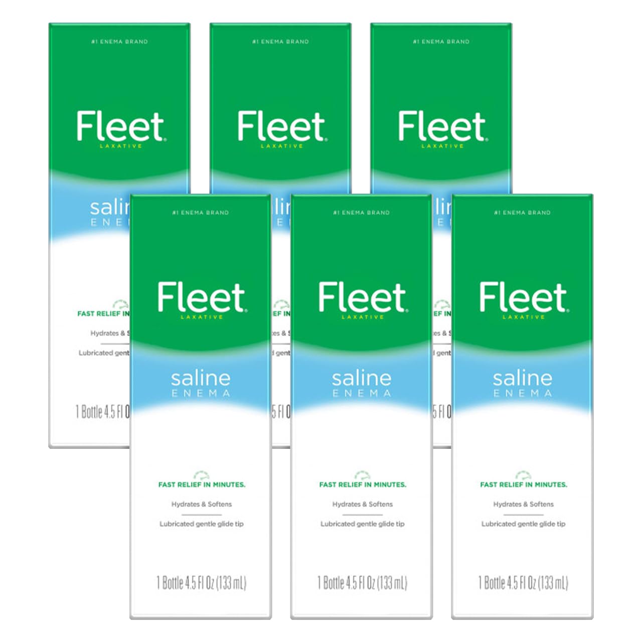 Fleet Enema Saline Ready to Use - 4.5 oz (6 Pack)