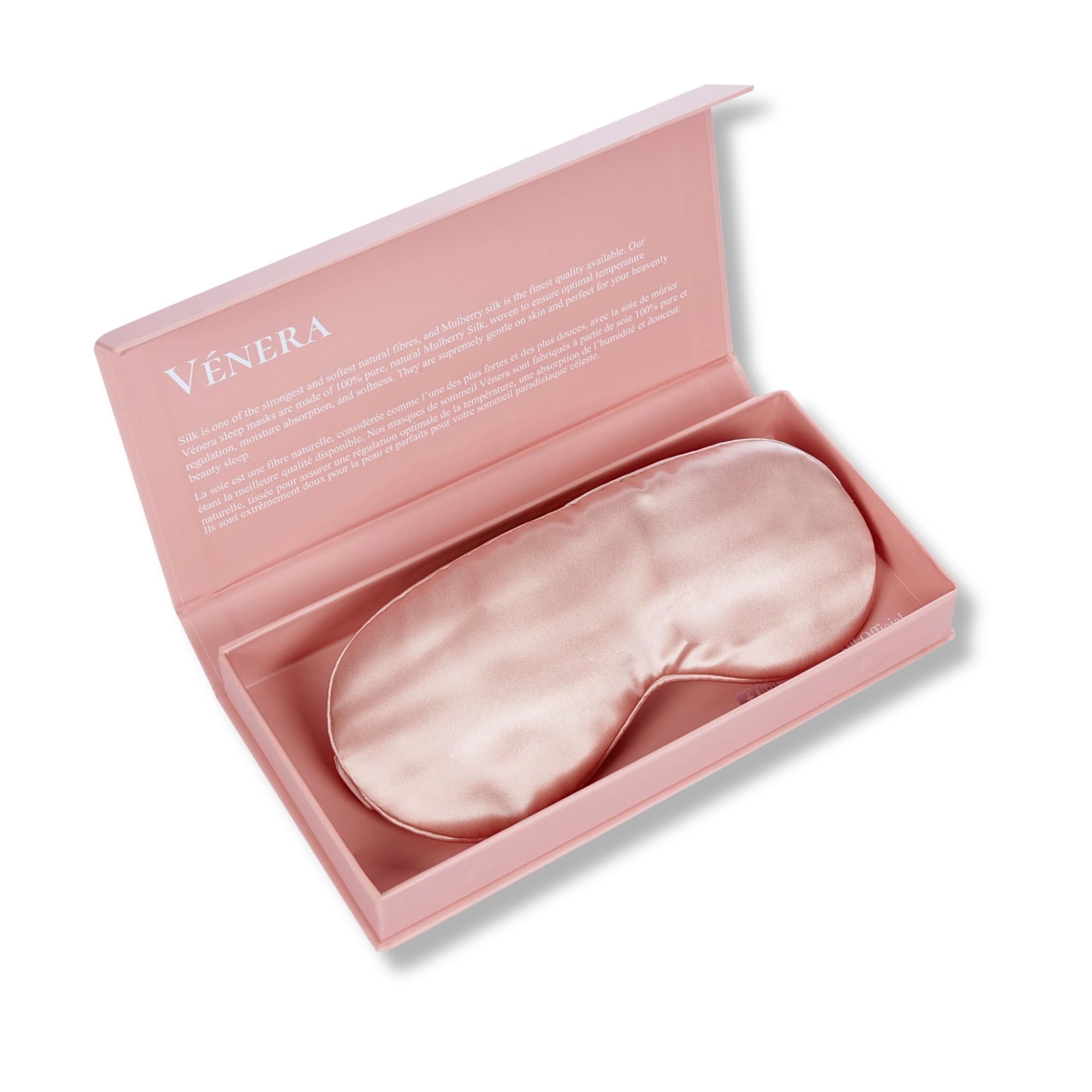 V  nera Silk Sleep Mask - 100% Pure 22 Momme Mulberry Silk Eye Sleeping Mask for Women and Men - Blackout Silk Eye Mask for Slee
