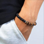 TUBIANCA Triple Protection Tiger Eye, Black Tourmaline, and Hematite Bracelet, Strength, Protection & Balance for Men & Women, G
