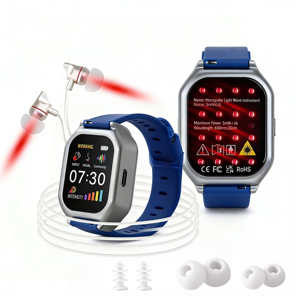 3in1 Red Light Therapy Device for Ears Nose & Wrist with 16 Light Sources