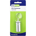EZY DOSE Keychain Pill Box and Medicine, Vitamin Container, Safe for Money & Travel Items, Metal Canister, Medium Compartments, 