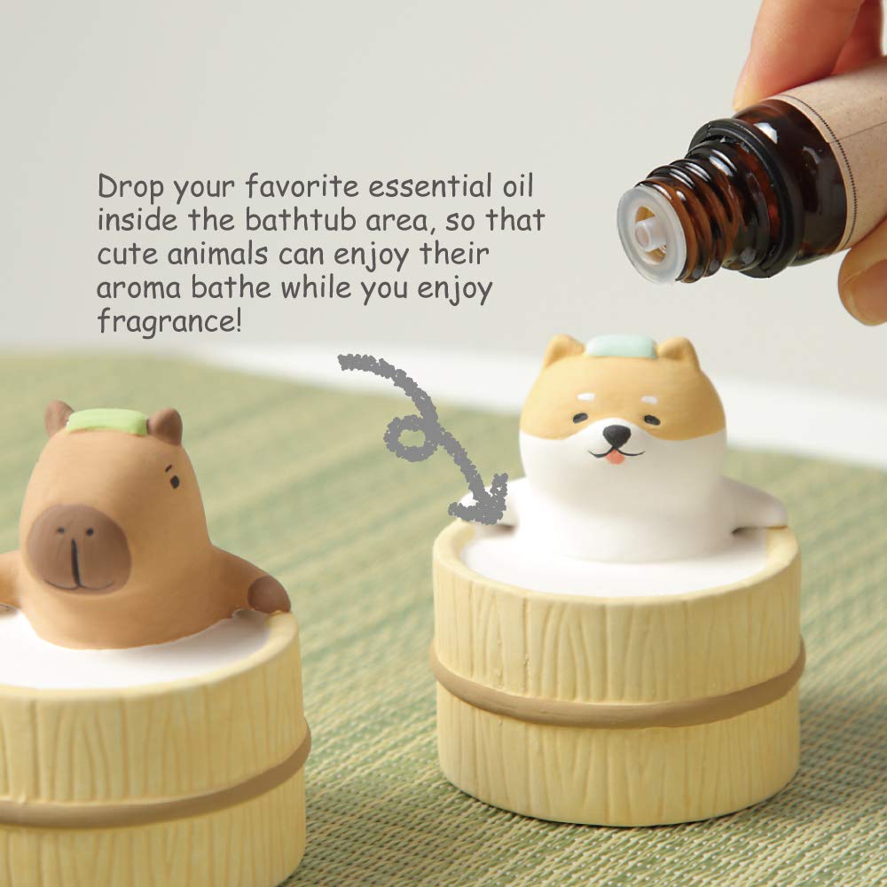 Aroma Ceramic Stone Diffuser [Japan Import] Aromatherapy Essential Oil Diffuser, Non Electric, Passive, Unique, Cute, Animal, De