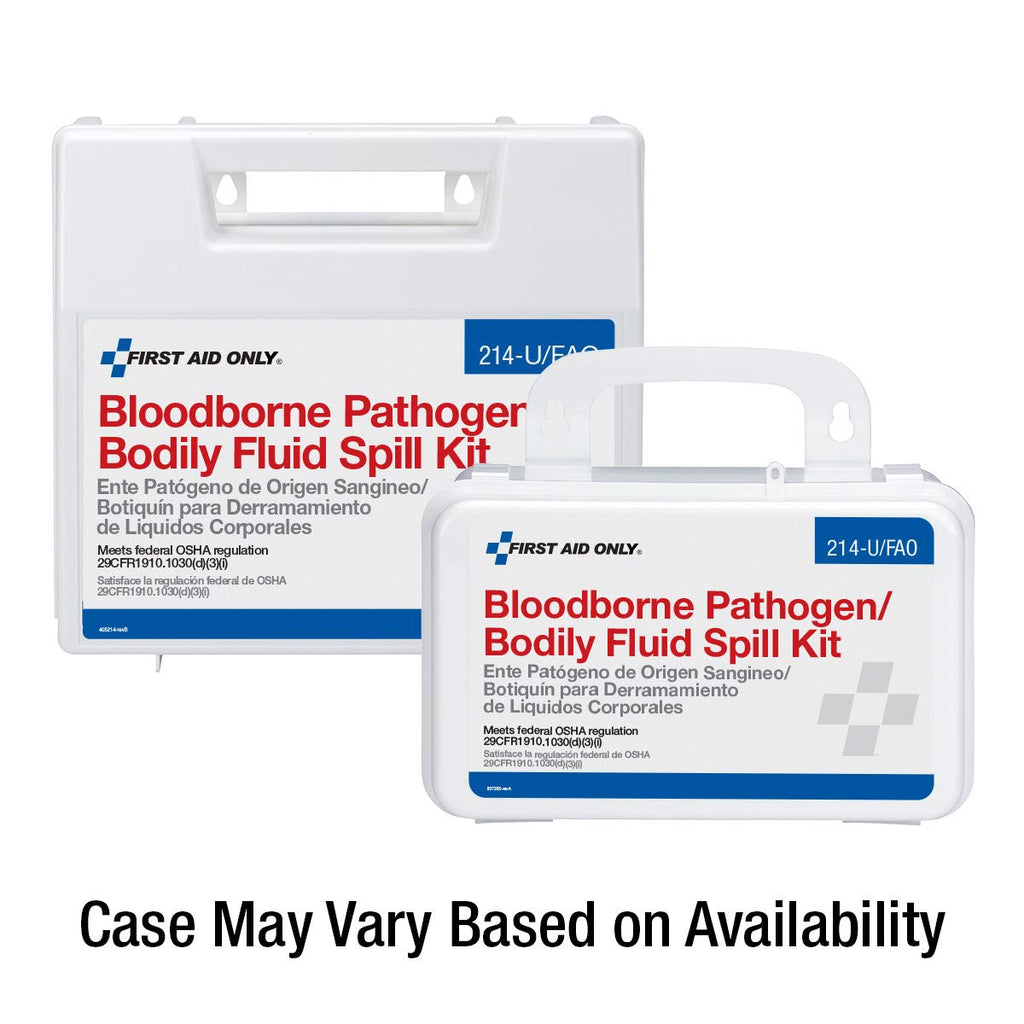 21 piece Bloodborne pathogen bodily fluid spill kit, plastic case, 1 ea.