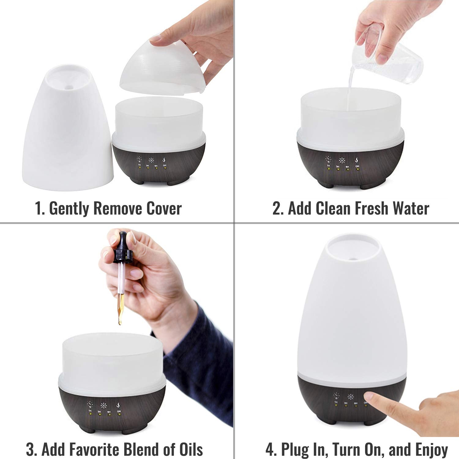 HealthSmart Essential Oil Diffuser, Cool Mist Humidifier and Aromatherapy Diffuser, FSA HSA Eligible with 500ML Tank for Large R