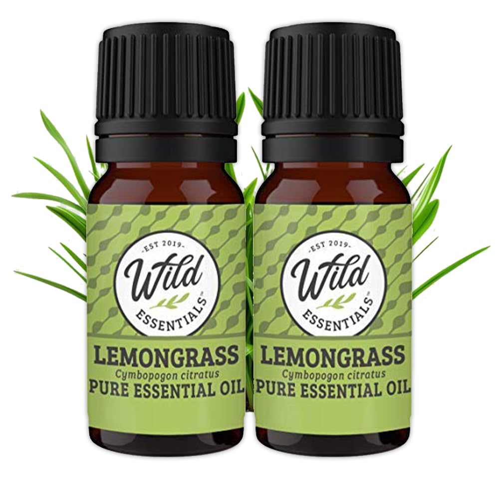 Wild Essentials Lemongrass 100% Pure Essential Oil 2 Pack - 10ml, All Natural, No additives
