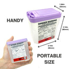 FINEPRO 0.2L Size Portable Pen-Needle Disposal Container [Pack of 3] Diabetes Care (0.2L, Purple+Clear, 3)