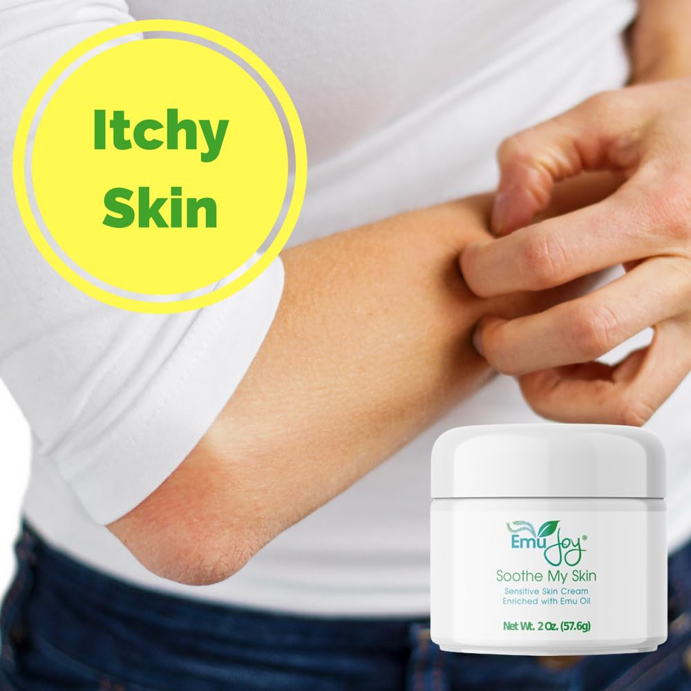 Soothe My Skin Cream for Sensitive Skin - Stocking Stuffers. Eczema Cream Psoriasis Atopic Dermatitis Lichen Sclerosus. Emu Oil