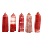 YWG Stone Synthesis Cherry Quartz Crystal Point Scepter Large 3 Inch Wand Carved Healing Reiki 6 Sided Prism Style