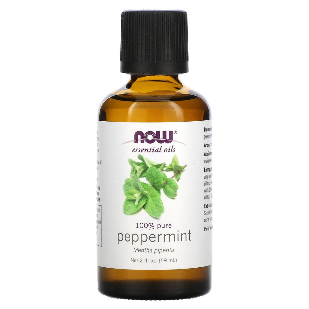 NOW Essential Oils, Peppermint Oil, Invigorating Aromatherapy Scent, Steam Distilled, 100% Pure, Vegan, Child Resistant Cap, 2-O