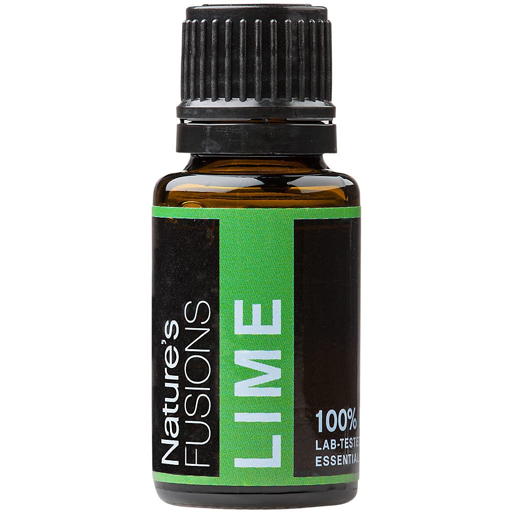 Natures Fusions Lime, 100% Pure and Natural Essential Oils, Undiluted, Therapeutic Grade for Aromatherapy and Topical Use, .5 F
