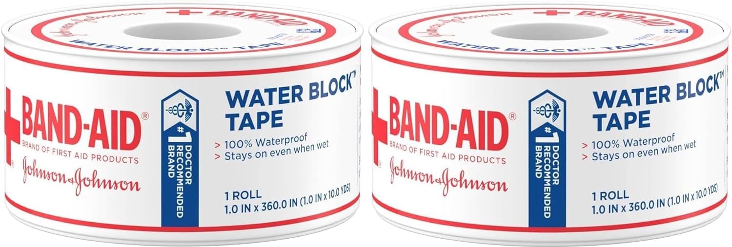 Band-Aid Heavy Duty Waterproof Tape 1 Inch x 10 Yards, Pack of 2