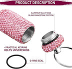 Patelai 3 Pieces Bling Pill Container Portable Pill Bottle Case Waterproof Travel Holder Storage with Keychain for Outdoor Campi