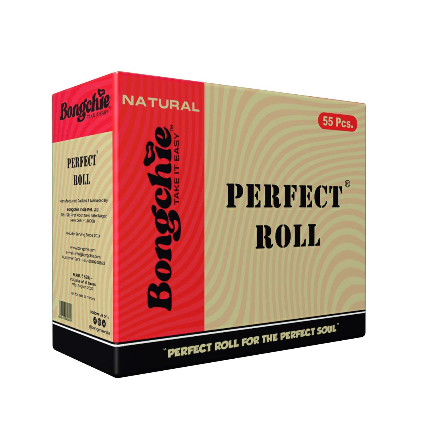Bongchie Perfect Natural King Size Roll Box  55 Pcs (Brown)