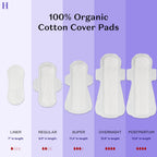 The Honey Pot Company Clean Cotton Regular Absorbency Pads, Herbal-Infused Pads with Wings, Plant-Derived Feminine & Menstrual C