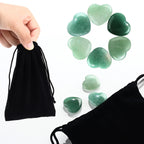 Patelai 24 Pcs Green Aventurine Heart Crystals Green Heart Shaped Stones Natural Healing Worry Stones Mini Pocket Gemstone with