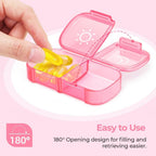 AUVON XL Weekly Pill Organizer 2 Times a Day with One-Side Large Opening Design for Easy Filling, AM PM Pill Box 7 Day, Portable