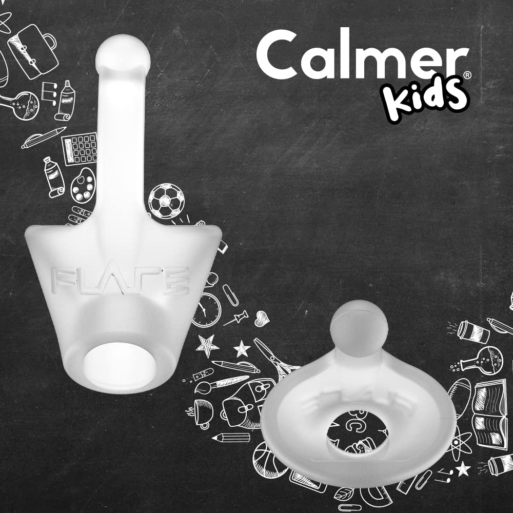Flare Calmer Kids - Ear Plugs Alternative - Reduce Annoying Noises Without Blocking Sound - Soft Reusable Silicone - Translucent