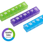 Ezy Dose Weekly (7-Day) Pill Organizer, Vitamin Case, and Medicine Box, Medium Compartments, Color May Vary, Made in the USA