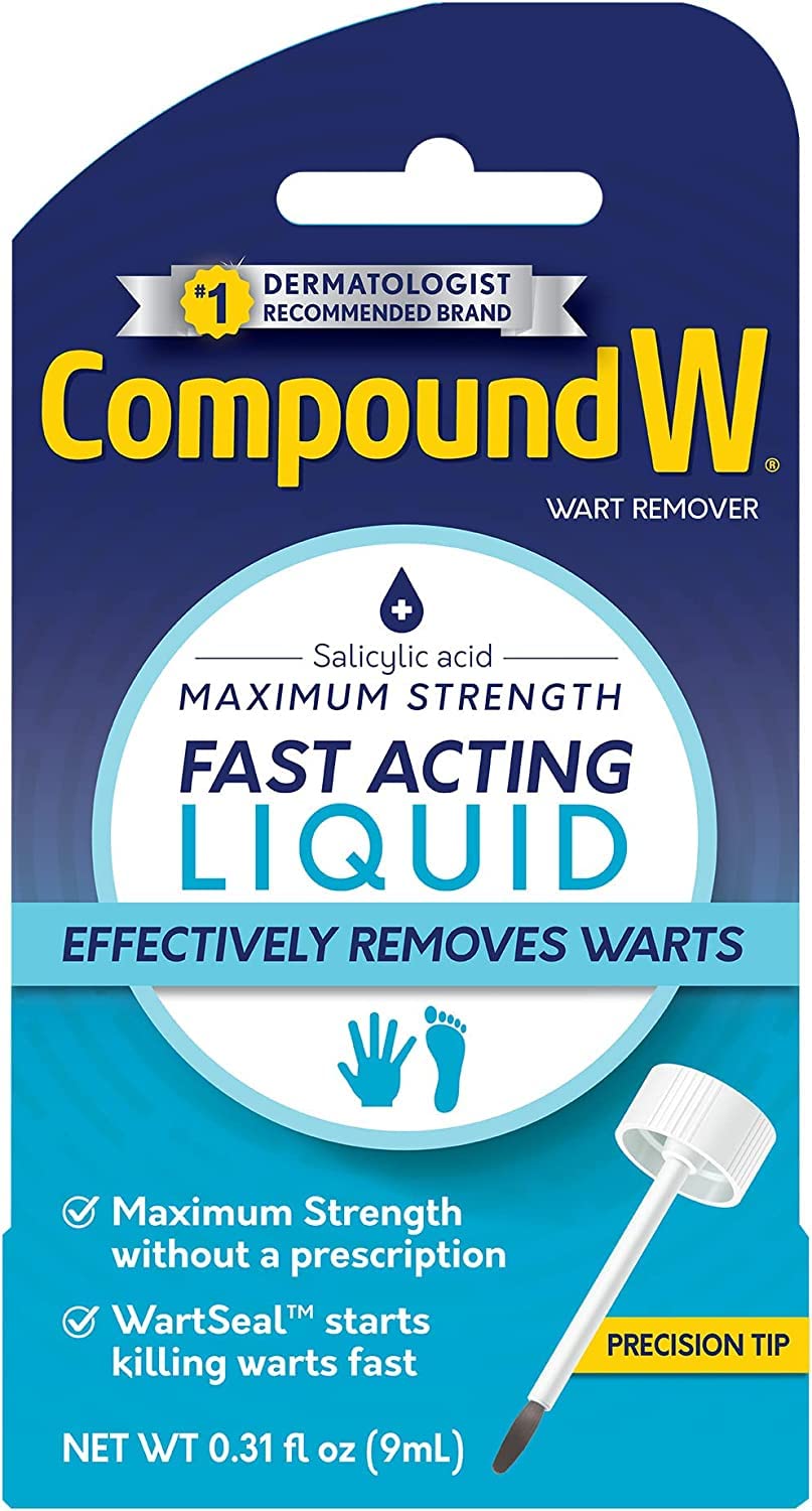 Compound W Wart Remover, Maximum Strength, Fast-Acting Liquid, 0.31-Ounce (Pack of 2)