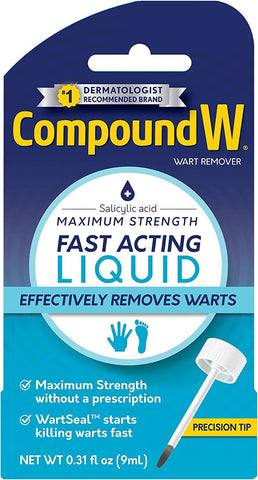 Compound W Wart Remover, Maximum Strength, Fast-Acting Liquid, 0.31-Ounce (Pack of 2)