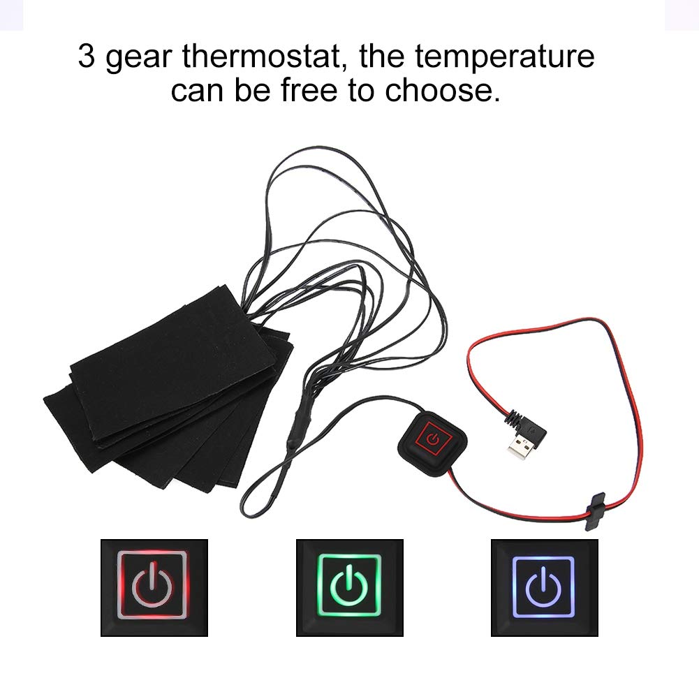 Clothes Heating Pad,5V 2A Lightweight Electric USB Heated Pad Accessory for Outdoor & Indoor & Camping (8In1 Heating Pad) USB He