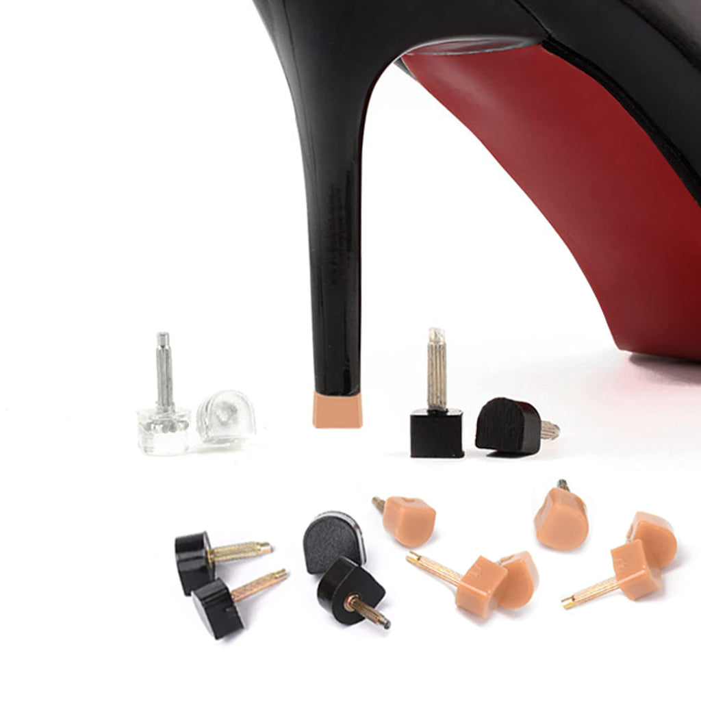 N/A 10Pairs High Heel Tips Replacement Kit Heel Caps Cover Heel Replacement Protectors Heel Tips Replacement Dowels for High Hee