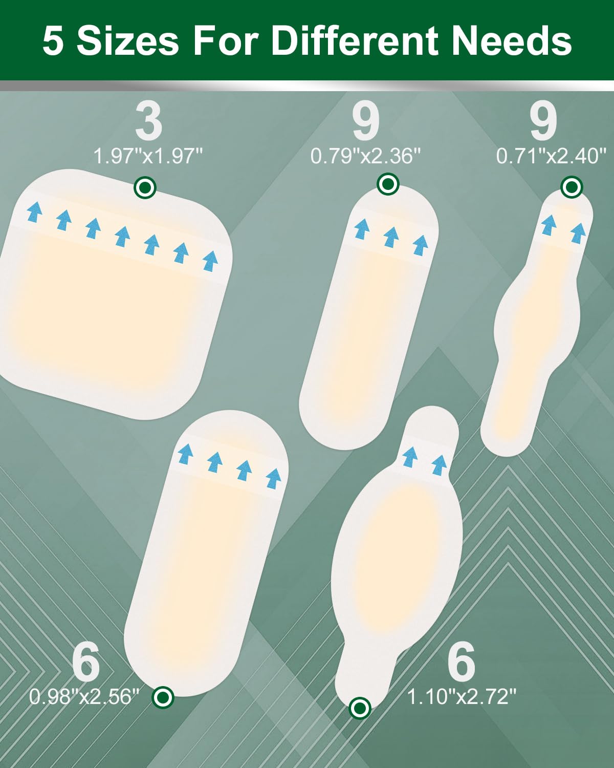 MYMULIKE Blister Bandages, 33 Count Hydrocolloid Blister Pads for Feet, Fingertip, Hand, Heel, Toe with Invisible Gel Cushions f