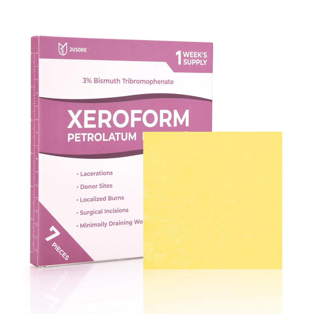 Xeroform Petrolatum Dressing 4x4 Gauze - Non Stick Gauze Pads, Medical Soft Fine Mesh Patch for Wound Care, Burns, Lacerations, 