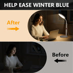 Threnthos Light Therapy Lamp,10000 Lux LED UV-Free Sunlight Lamp,Full Spectrum Happy Therapy Desklamp with UV-Free,3 Color & 9 B