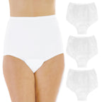 Wearever (3-Pack) Womens White Cotton Comfort Regular Absorbency 150 ml Incontinence Panties 8X (Fits Hip Sizes: 61-63)