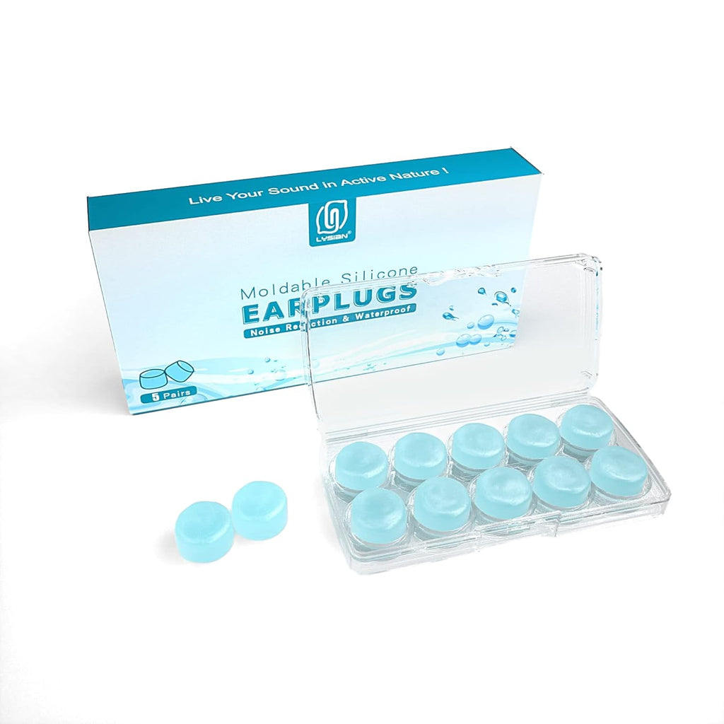 LYSIAN Ultra Soft Moldable Ear Plugs for Sleeping and Swimming Adults and Kids - Reusable Noise Cancelling Earplugs for Sound Bl