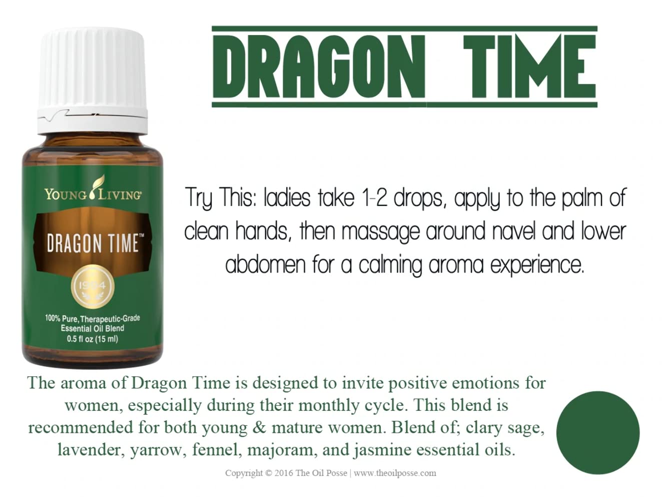 Dragon Time 15 ml Essential Oil by Young Living - Balancing & Soothing Aroma for Feminine Comfort , Calming , Relaxing , & Groun