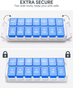 TookMag Weekly Pill Organizer 2 Times a Day, Easy Fill AM PM Pill Box, Large Capacity Quick-Refill 7 Day Pill Cases for Pills/Vi